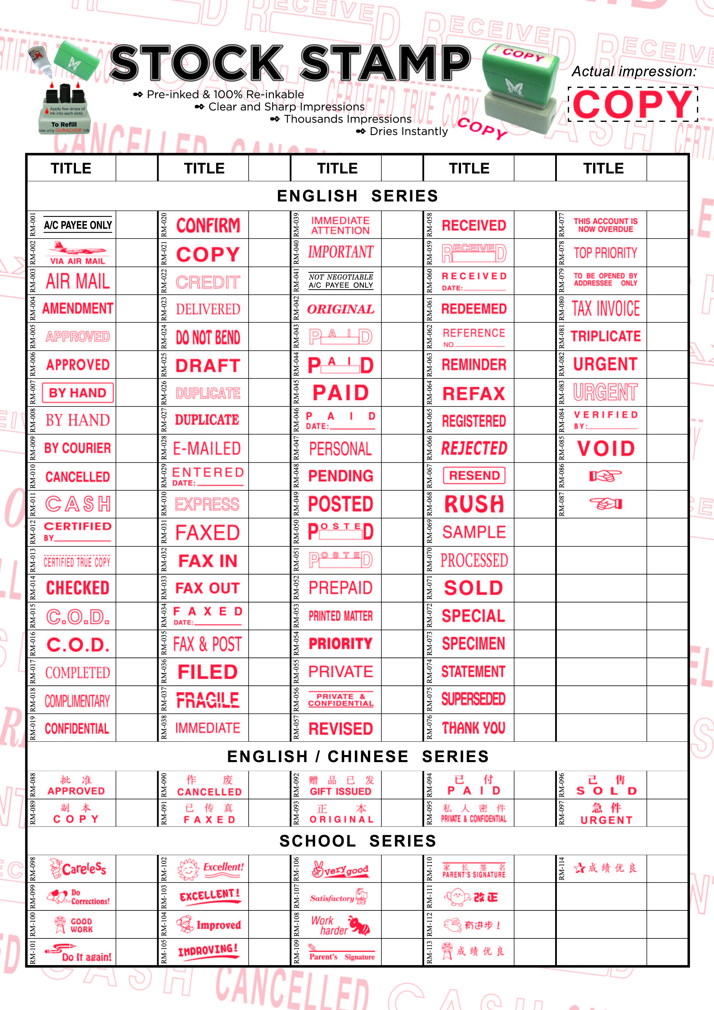 Price list