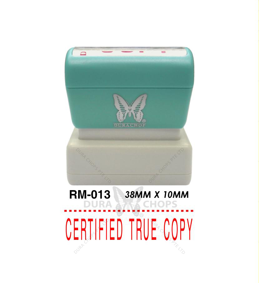 RM-013 - CERTIFIED TRUE COPY