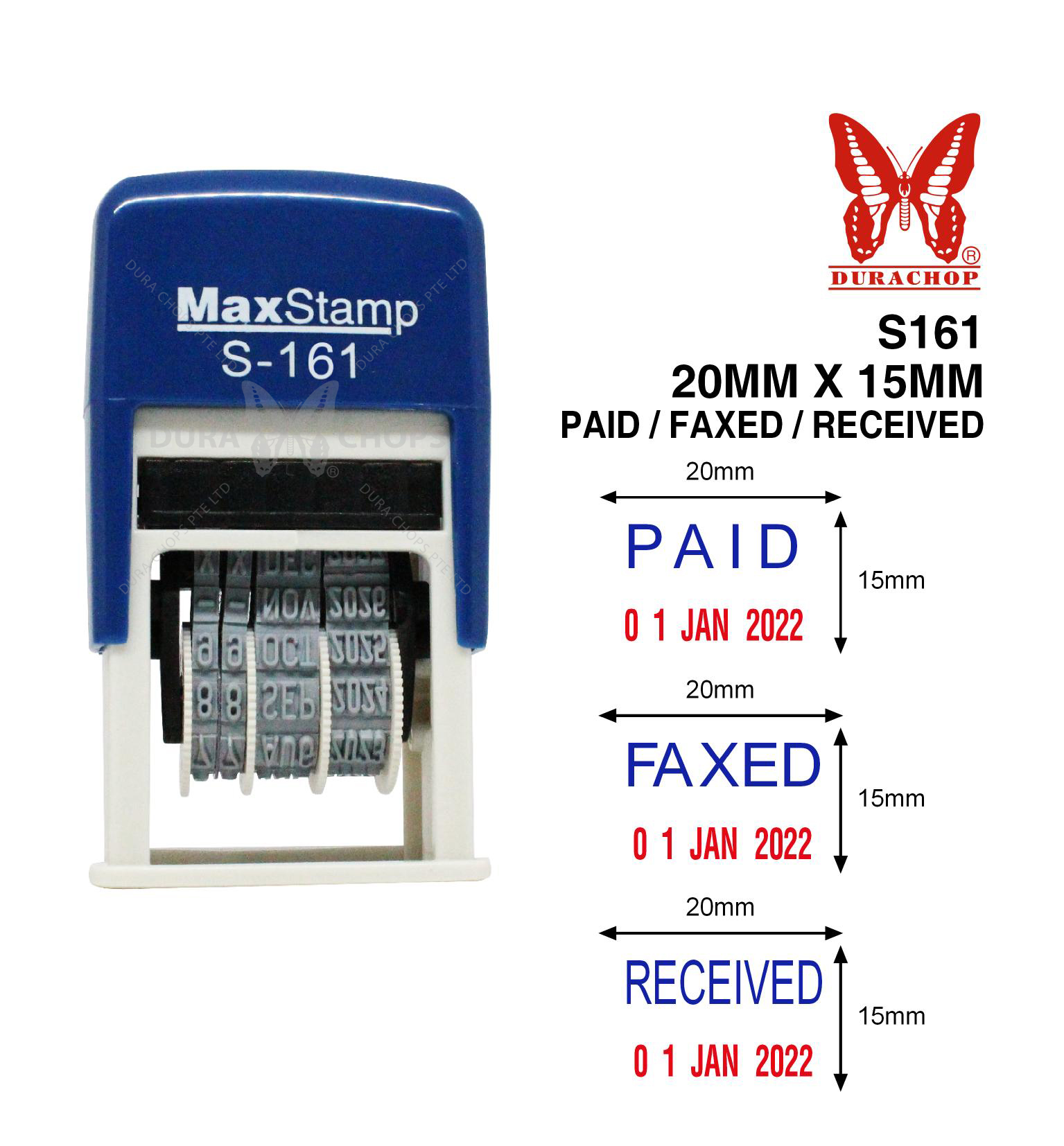 Mini Dater MAX S-161 with PAID/FAXED/RECEIVED